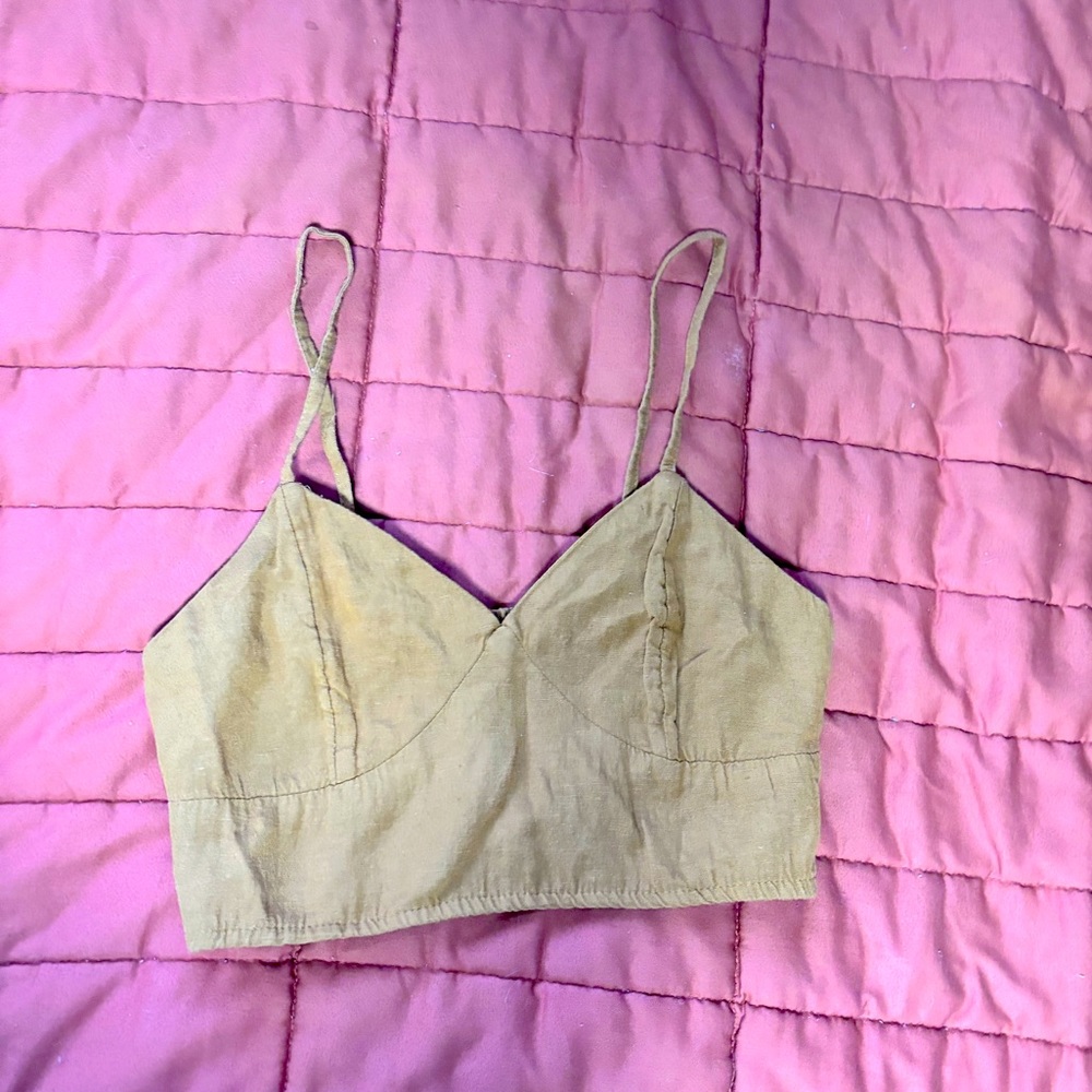 Mustard Yellow ripped tank top